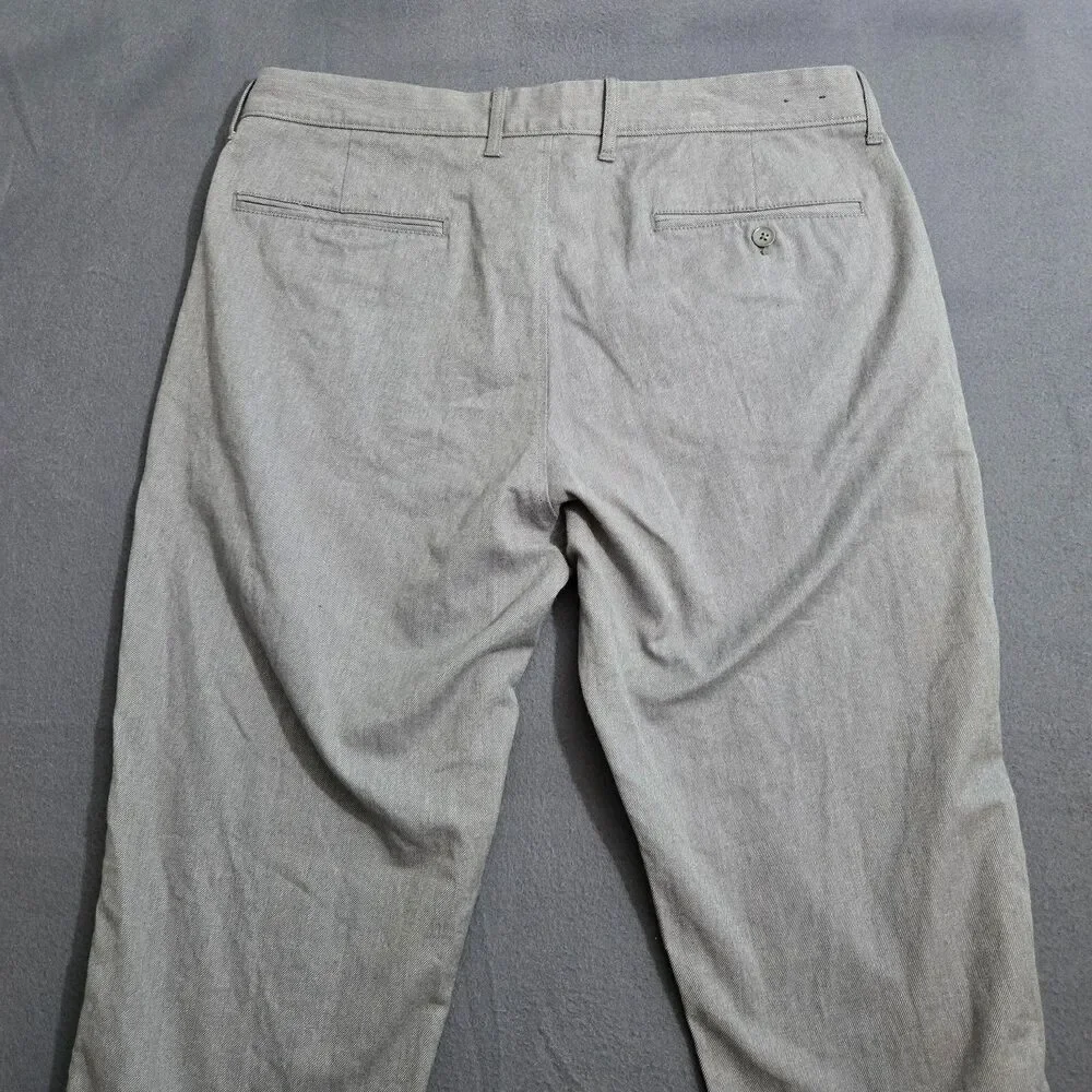 J. Crew Men 35X32 (35X30) Gray Flat Front The Sutton Straight Leg Chino Pants